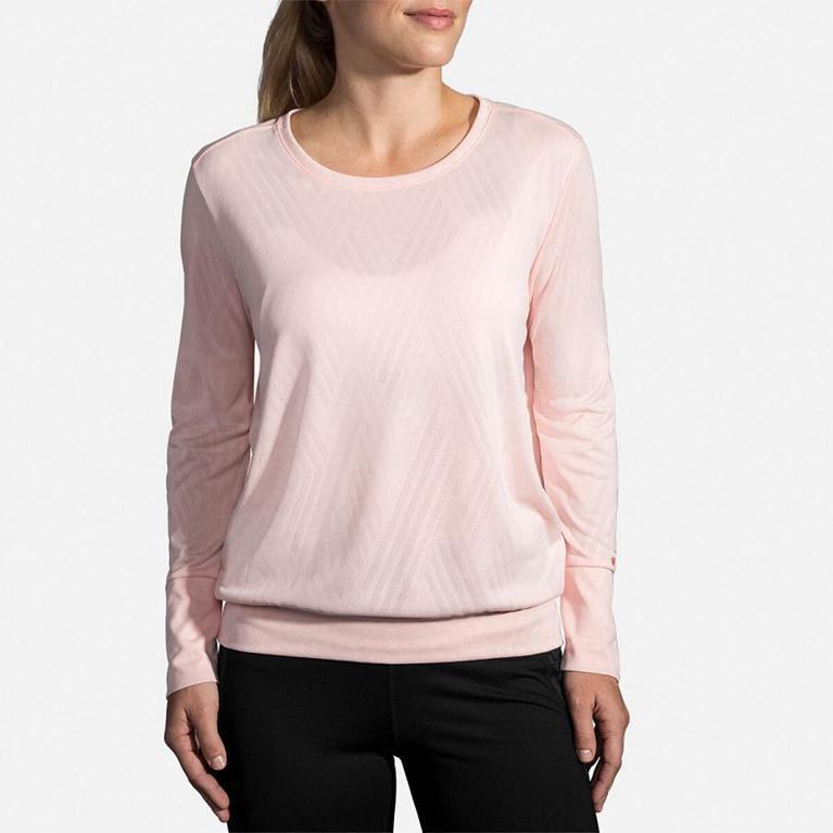 Brooks Women's Array Long Sleeve Running Shirt - Pink (EBSA82350)